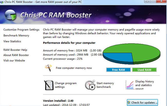 Chris-PC RAM Booster精简版_Chris-PC RAM Booster(内存优化工具)官方版 v5.05.28 运行截图1