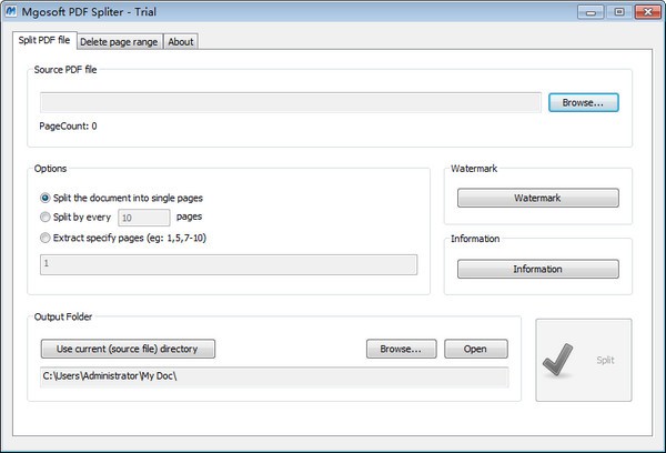 Mgosoft PDF Spliter中文版_Mgosoft PDF Spliter(PDF分割器)官方版 v9.4.3 运行截图1