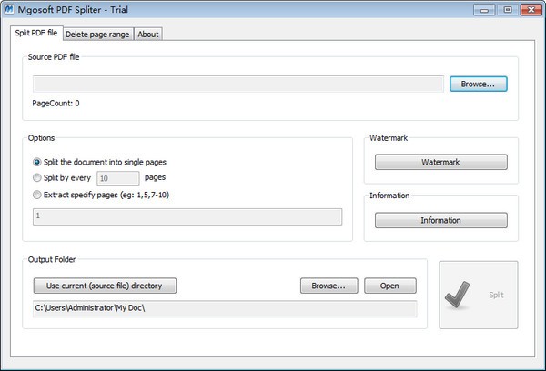 Mgosoft PDF Spliter中文版_Mgosoft PDF Spliter(PDF分割器)官方版 v9.4.3 运行截图1