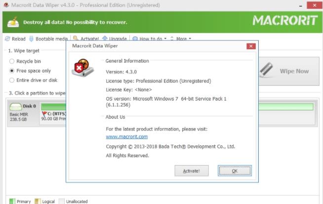 Macrorit Data Wiper pro官网最新版_Macrorit Data Wiper pro(磁盘数据清除工具)中文最新版 v4.8.0 运行截图1