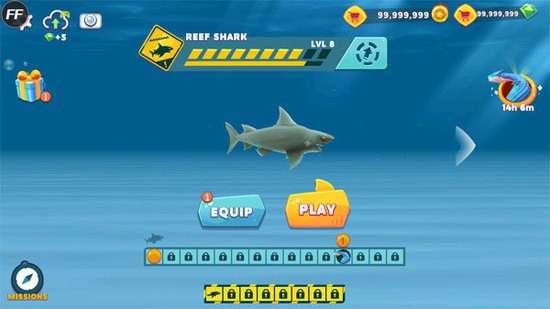 饥饿鲨进化9999999钻石下载-饥饿鲨进化999999钻999999金币最新版下载 运行截图3