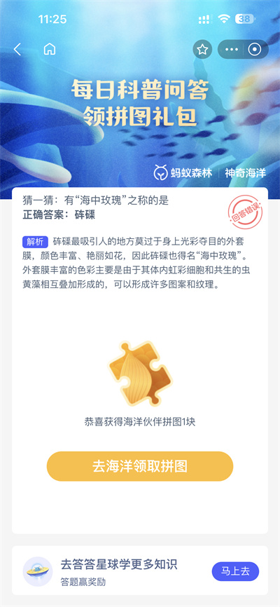 支付宝神奇海洋5.3答案是什么