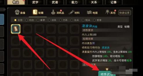 大侠立志传武功修炼技巧