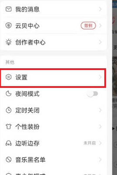 网易云音乐设置